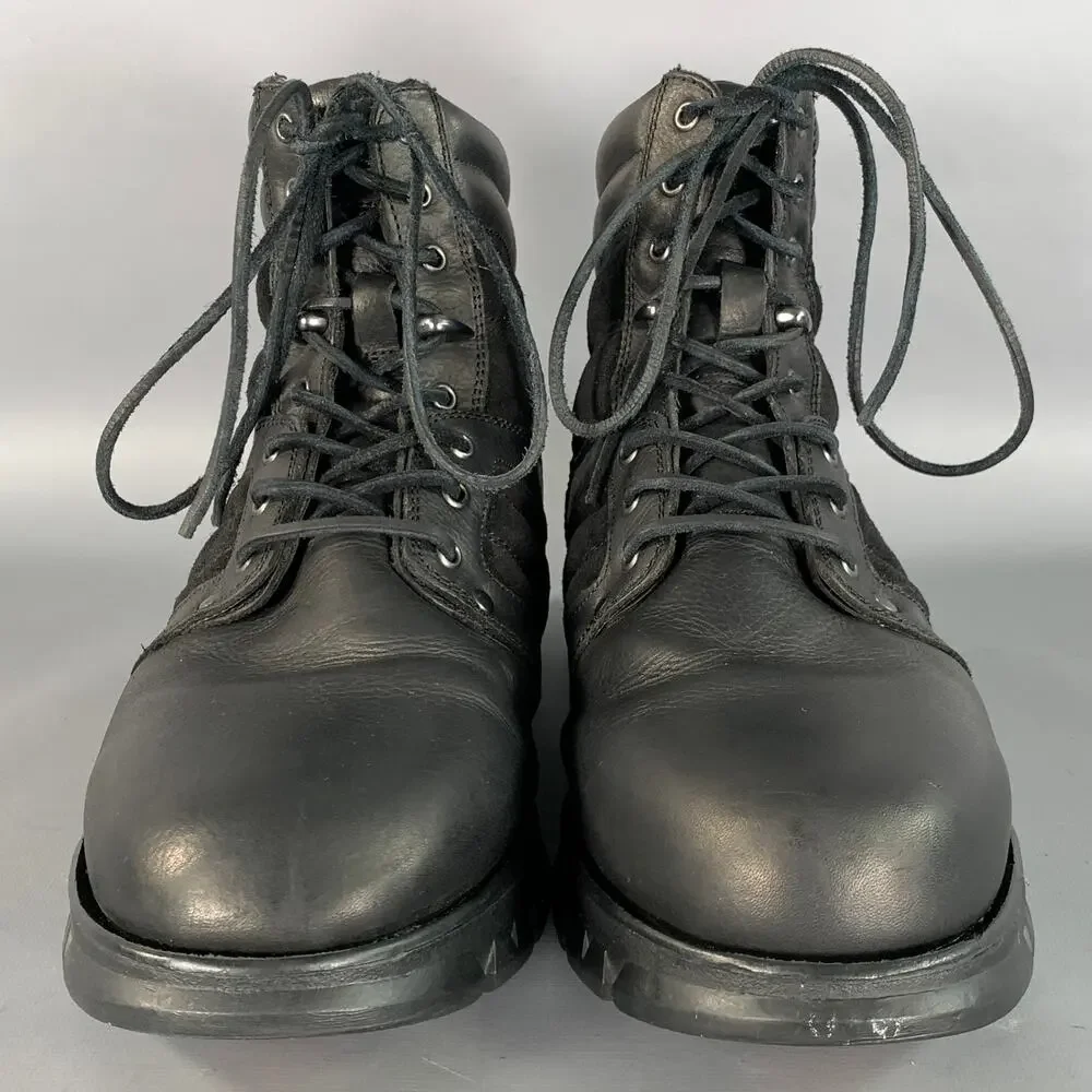 POLO by RALPH LAUREN Size 11 Black Mixed Fabrics Leather Suede Hike Boots